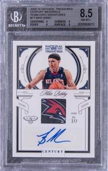 2009-10 Panini National Treasures Team Logo Signatures #77 Mike Bibby Signed Patch Card (#1/1) - BGS NM-MT+ 8.5/BGS 10